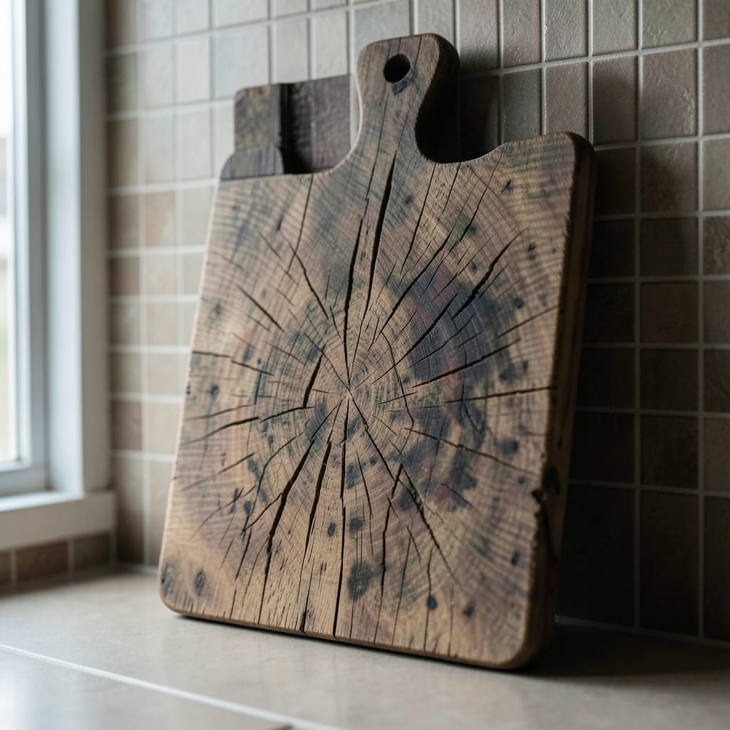 The wooden cutting board