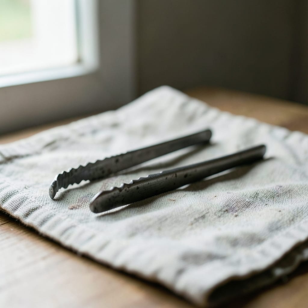 The metal tongs